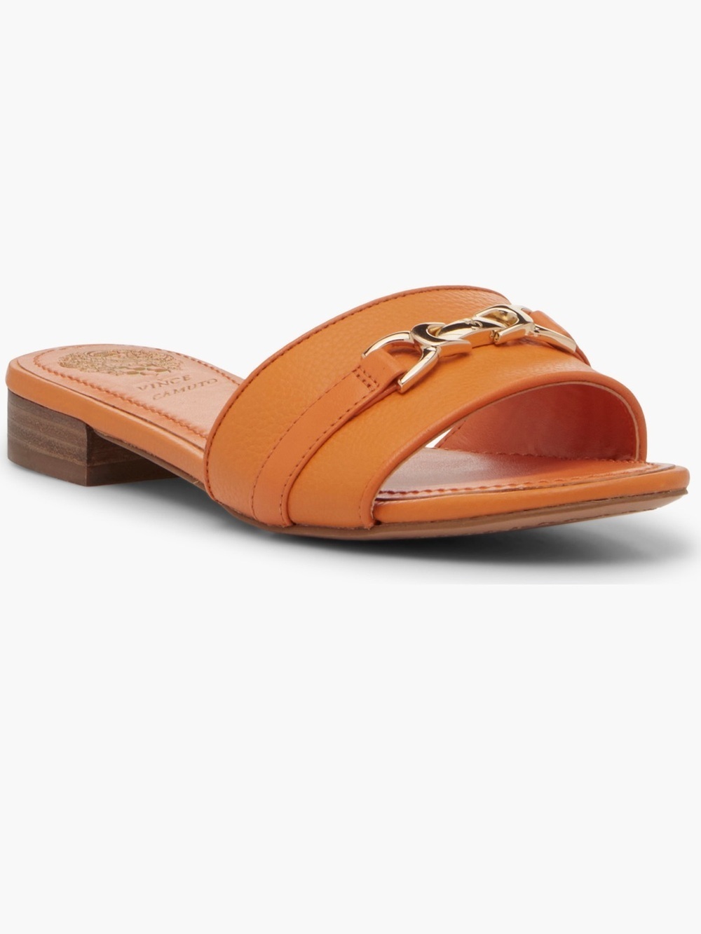 Vince Camuto Orange Leather Maxine Slide Sandal NWT